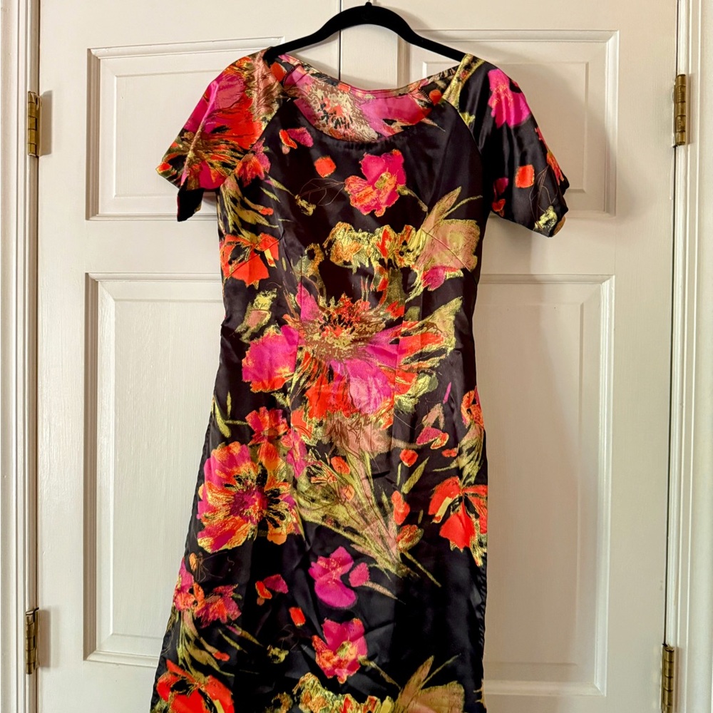 Floral Black and Pink Dress